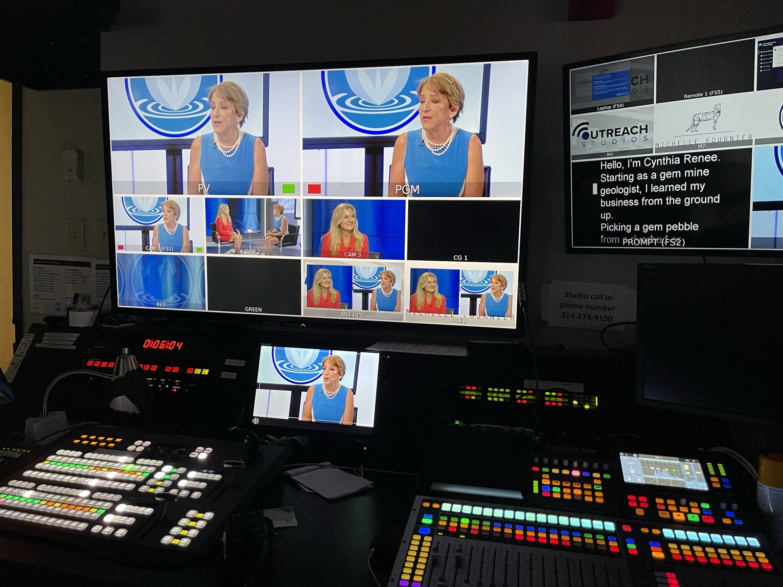 Inside the broadcast control room